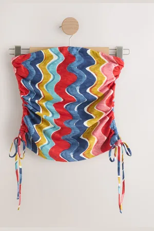 Next Ruched Tie Detail 100% Cotton Boobtube Topxsmall