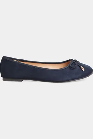 Long Tall Sally Lange Sally ballerina-imitatiesuèdeachtige pumps met wijde pasvormEU 45 (UK 12)
