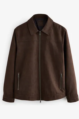 Next Faux Suede Zip Through Collared Shacketmedium