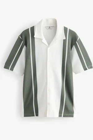 Next Jersey shirt met textuur en strepenXXL