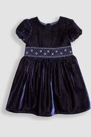 JoJo Maman Bébé Smock Waist Velvet Party Dress6