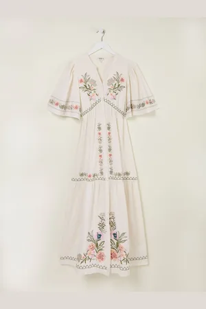 Fat Face FatFace Embroidered Midi Dress46short