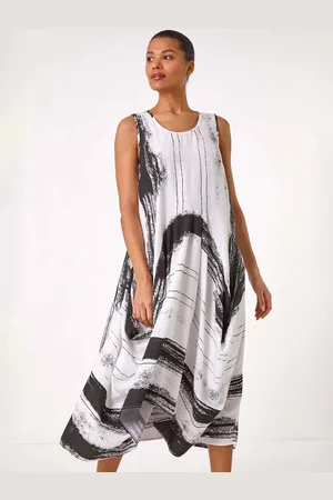 Roman Abstract Bubble Hem Midi Dress48