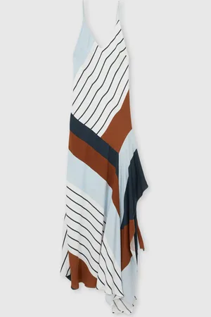 Reiss Hallia Stripe-Print Handkerchief Maxi Dress36