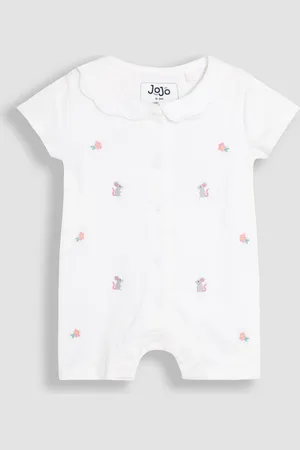JoJo Maman Bébé Cotton Short Sleeve Embroidered Romper7480cm