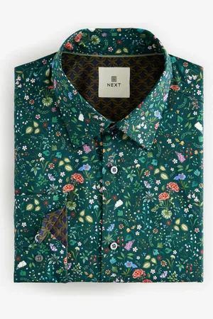 Next Printed Long Sleeve Single Cuff Formal 100% Cotton Shirt46 cm R (UK 18 R)