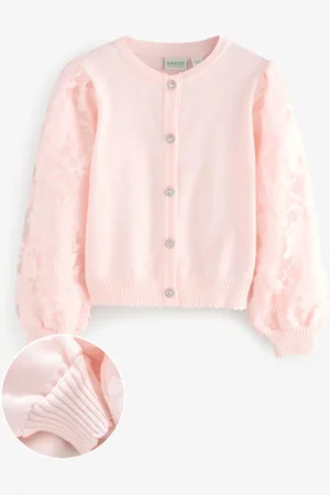 Ted Baker Floral Mesh Sleeve Knitted Cardigan8692cm