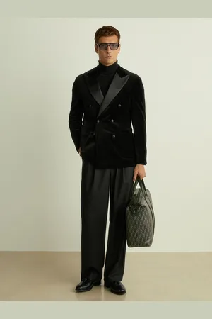 Reiss Club Velvet Double-Breasted Tuxedo Jacket38