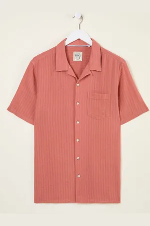 Fat Face FatFace Short Sleeve Self Stripe Linen Cotton Shirtsmall
