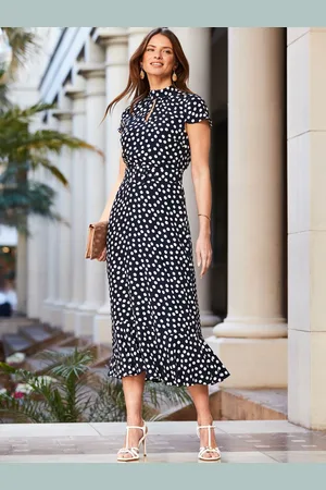 Sosandar Spot Print Fit & Flare Dress40