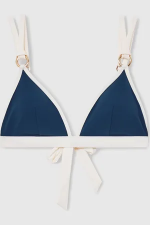 Reiss Bianca Contrast-Trim Triangle Bikini Top40