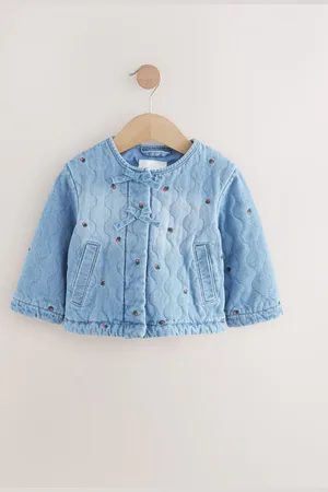 Next Denim Quilt Rose Emb Jacket (3mths-7yrs)7480cm