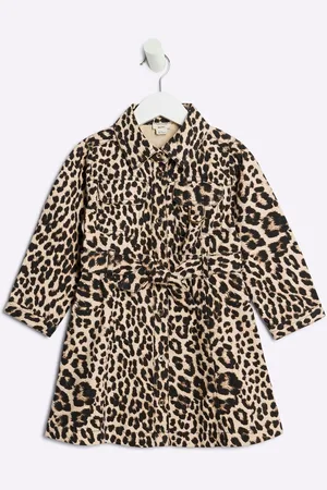 River Island Girls Denim Leopard Print 100% Cotton Dress4