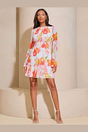 Lipsy London Mini-jurk met ronde hals en lange mouwen36