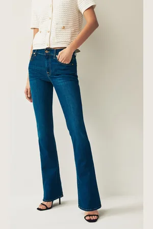 7 for all Mankind Donkerblauw Bair Eco bootcut jeans met wassing en uitlopende pijpen29 R