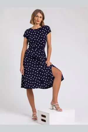 Roman Tie Waist Spot Print Dress48