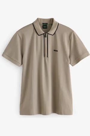 HUGO BOSS Philix Tape Zip Neck Contrast Detail Knit Polo Shirtxxlarge