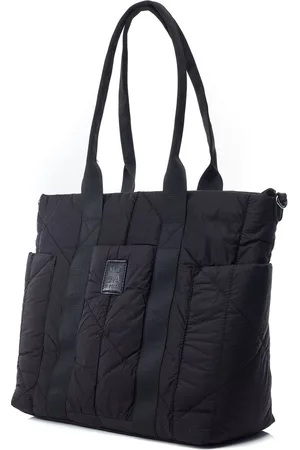 Moda In Pelle Alexia Bag Nylon Black Tote Bag With Pocket DetailEén