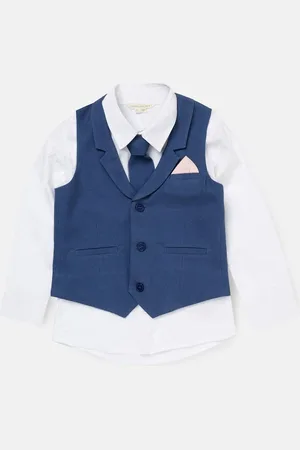 Angel & Rocket Matty Smart Printed 100% Cotton Waistcoat Set7 Jaar (122cm)