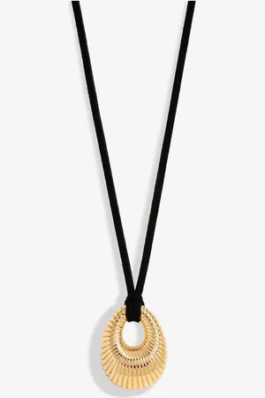 Moodstreet Tone Polished Ridged Pendant Cord Necklaceeen
