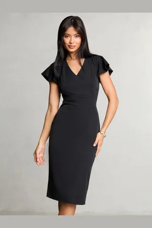 Lipsy London Midi-jurk met V-hals en fladdermouwen38