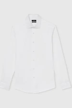 Reiss Remote Double Cuff Slim-Fit Cotton-Sateen ShirtLarge