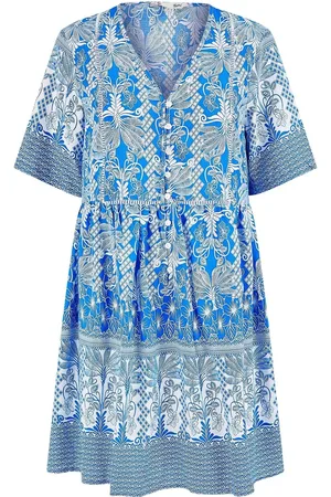 Yumi Viscose Palm Relaxed Tunic Dress44