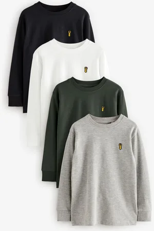 Next Long Sleeve Cosy 100% Cotton T-Shirts 4 Pack (3-16yrs)12 Jaar (152cm)
