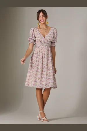 Jolie Moi Puff Sleeve Midi Dress46