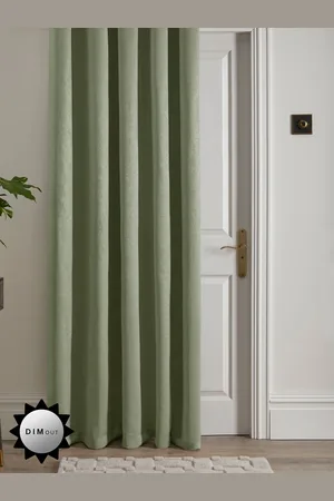 FUSION Strata Dim Out Woven Eyelet Single Door Curtains