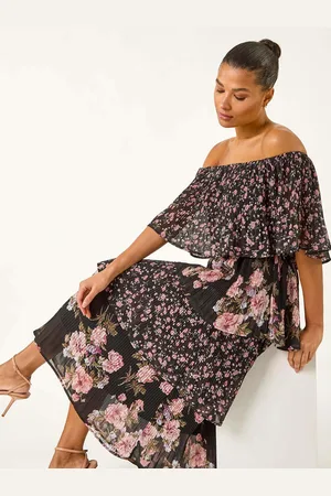 Roman Bardot Ditsy Floral Midi Dress42