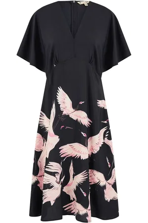 Yumi Recycled Fabric Crane Print Kimono Midi Dress40