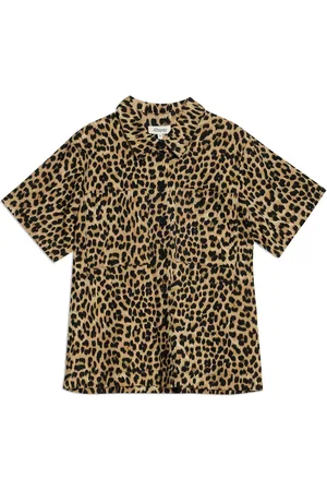 Albaray Animal Twill Short Sleeve Brown Shirt36