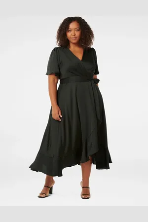 Forever New Sienna curve satijnen wikkeljurk met ruches48