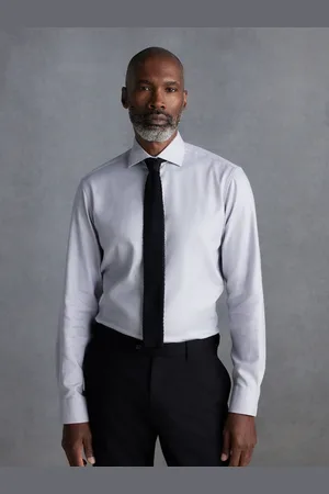 Next Signature Textured 100% Cotton Slim Fit Single Cuff Shirt38 cm R (UK 15 R)
