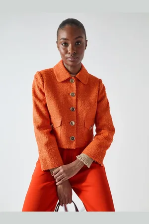 LK Bennett Vita Cotton Blend Collar Tweed Jacket42