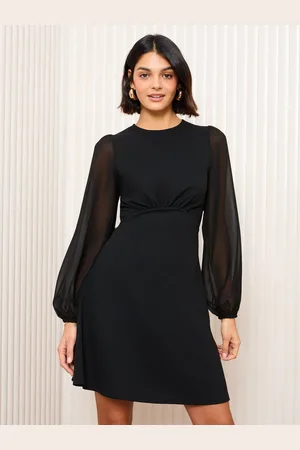 Friends Like These Long Sleeve Chiffon Scuba Mini Dress40