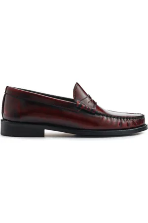 JONES BOOTMAKER Red Perna Smart Leather Moccasins Shoeseu38