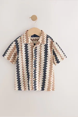 Next Short Sleeves Textured Stripe Shirt (3mths-7yrs)104110cm