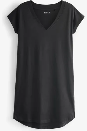Next 100% Cotton Cap Sleeve V-Neck Mini Dresslarge