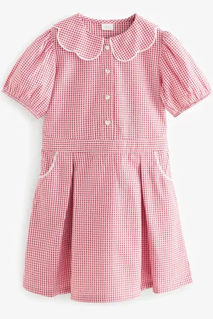 Next Cotton Rich Scalloped Collar Gingham School Dress (3-14yrs)4 Jaar (104cm)