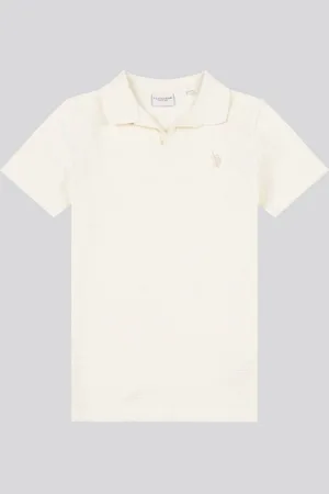 U.S. Polo Assn. U. S. Polo Assn. Boys Waffle Texture Open Collar Polo Shirt140146cm
