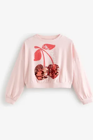 Next Sequin Cherry Boxy Long Sleeve 100% Cotton Sweatshirt (3-16yrs)11 Jaar (146cm)