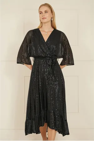 Yumi Sequin Kimono Midi Wrap Dress44