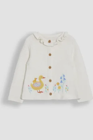 JoJo Maman Bébé Ruffle Collar 100% Cotton CardiganTot 3 maanden (50