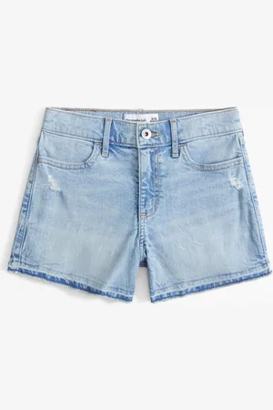 Abercrombie & Fitch Light Wash High Rise Denim Shorts17 jaar