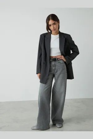 Next Stijve wijde pijpen 100% katoenen jeans34 Petite