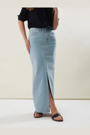 Long Tall Sally Denim maxirok van 100% katoen40 Tall