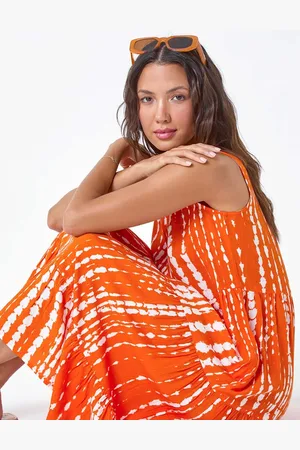 Roman Tie Dye Print Sleeveless Smock Dress40