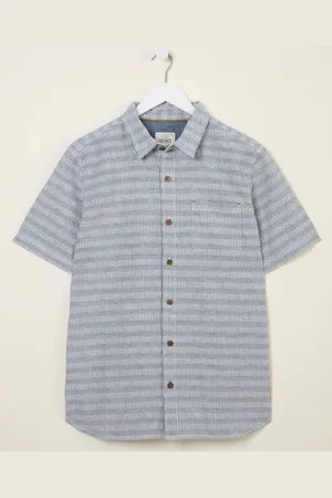 Fat Face FatFace Short Sleeve Semi Plain Textured Shirtxlarge